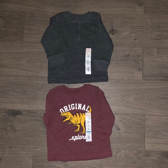 Two 12m NEW Jumping Beans Long Sleeve Graphic Tee - Picture 7 of 7